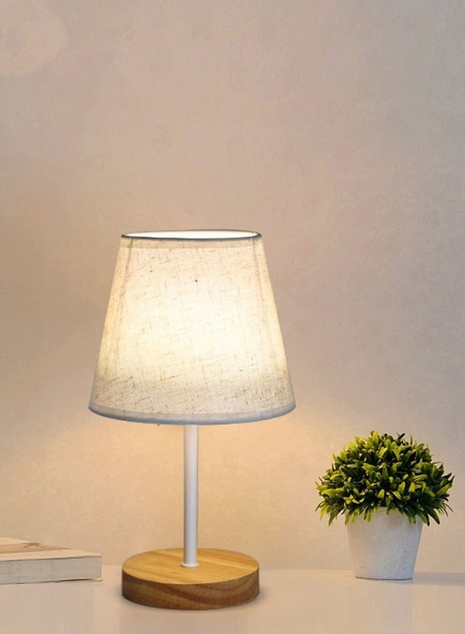 Arabest Remote Control Timed Dimming LED Light Source Bedroom Desk Lamp USB Bedside Wooden Lamp Night light, With Circular Fabric Lampshade, Suitable For Home Bedrooms, Living Rooms, Offices - Image 2